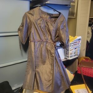 Shin Choi Brown Embellished Wrap Mini Dress